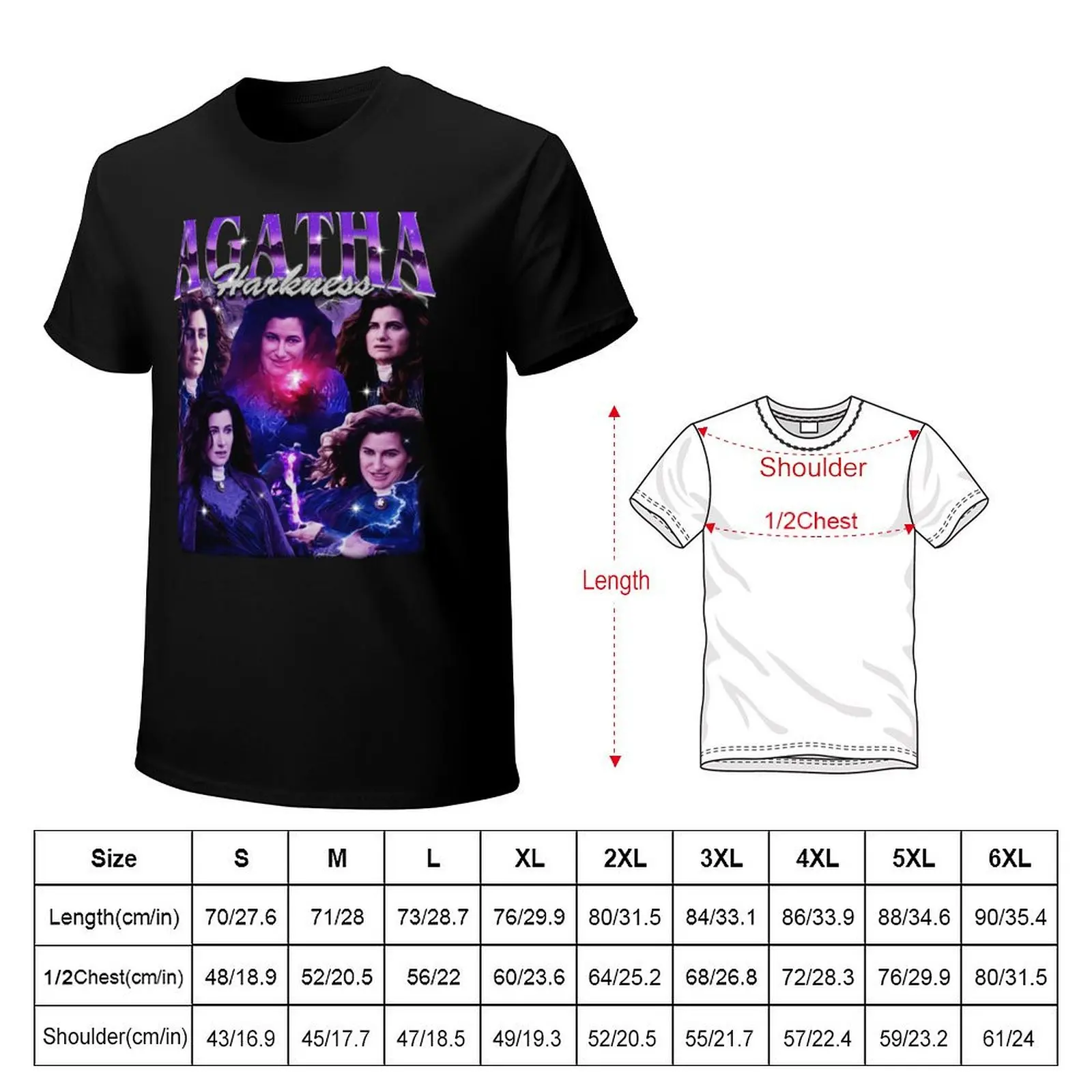 Agatha Harkness Vintage T-Shirt All Match Basic Short Sleeve Top