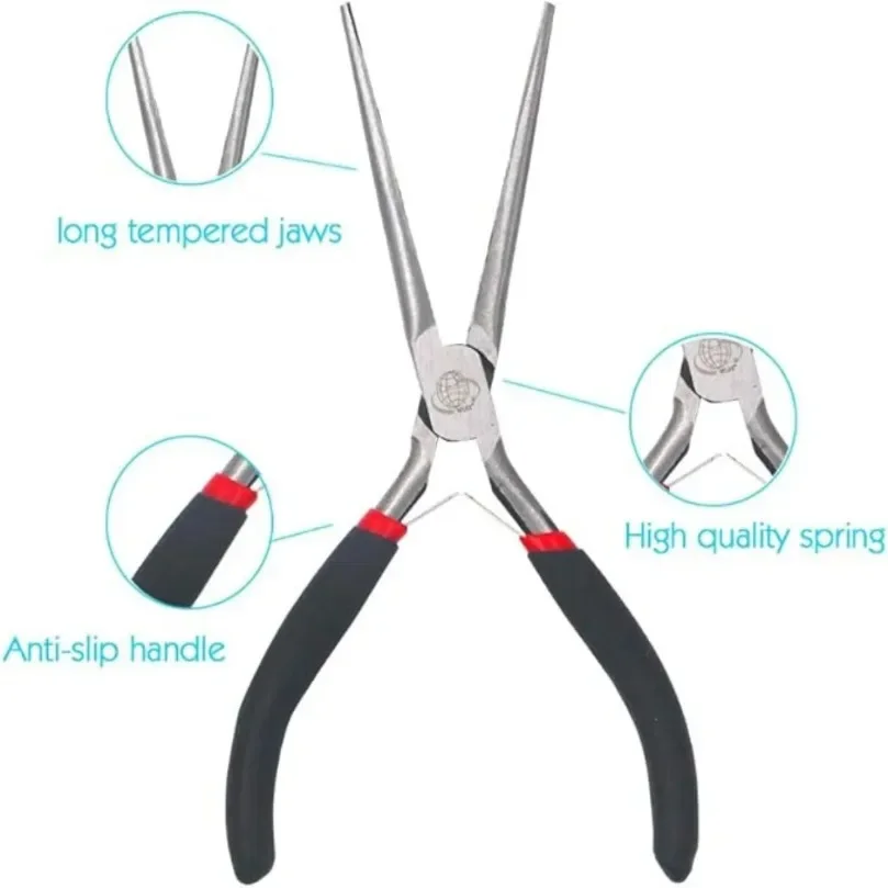Mini Needle Nose Pliers, Precision Long Nose Jewelry Pliers for DIY Beading, Craft Making, Small Electronic Repair, Wire Working