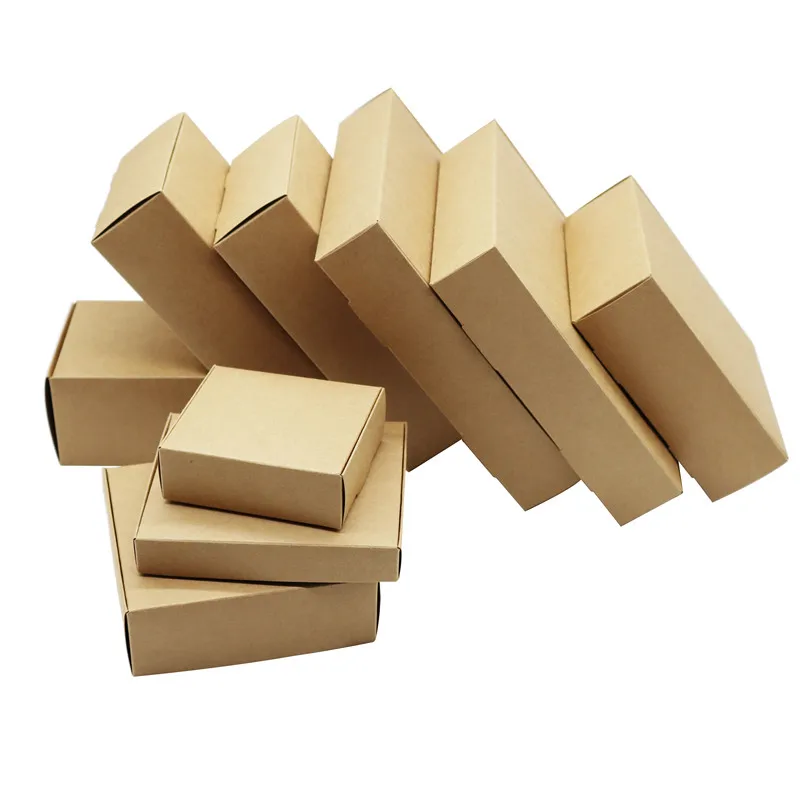 10 Stück/30 Stück/50 Stück, verschiedene Größen, niedliche Kraftpapier-Geschenkverpackungsboxen, leere Seifenkiste, Schmuck/Hochzeit/Party/Süßigkeiten/Craft/Zubehör