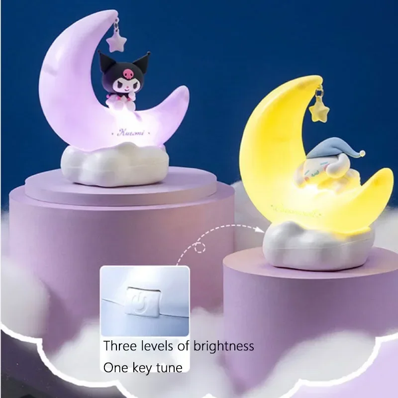 

Anime Kuromi Cinnamoroll Charging Led Lamp My Melody Moon Home Ornaments Birthday Party Decor Valentine's Children Night Light