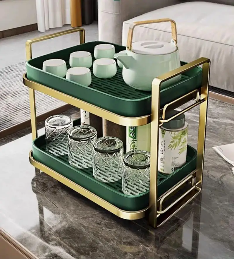 Küche Tasse Lagerung Rack Doppel Trocknen Tasse Rack Multifunktionale Teetassen Obst Entwässerung Rack Haushalt Büro Tee-Set Organizer