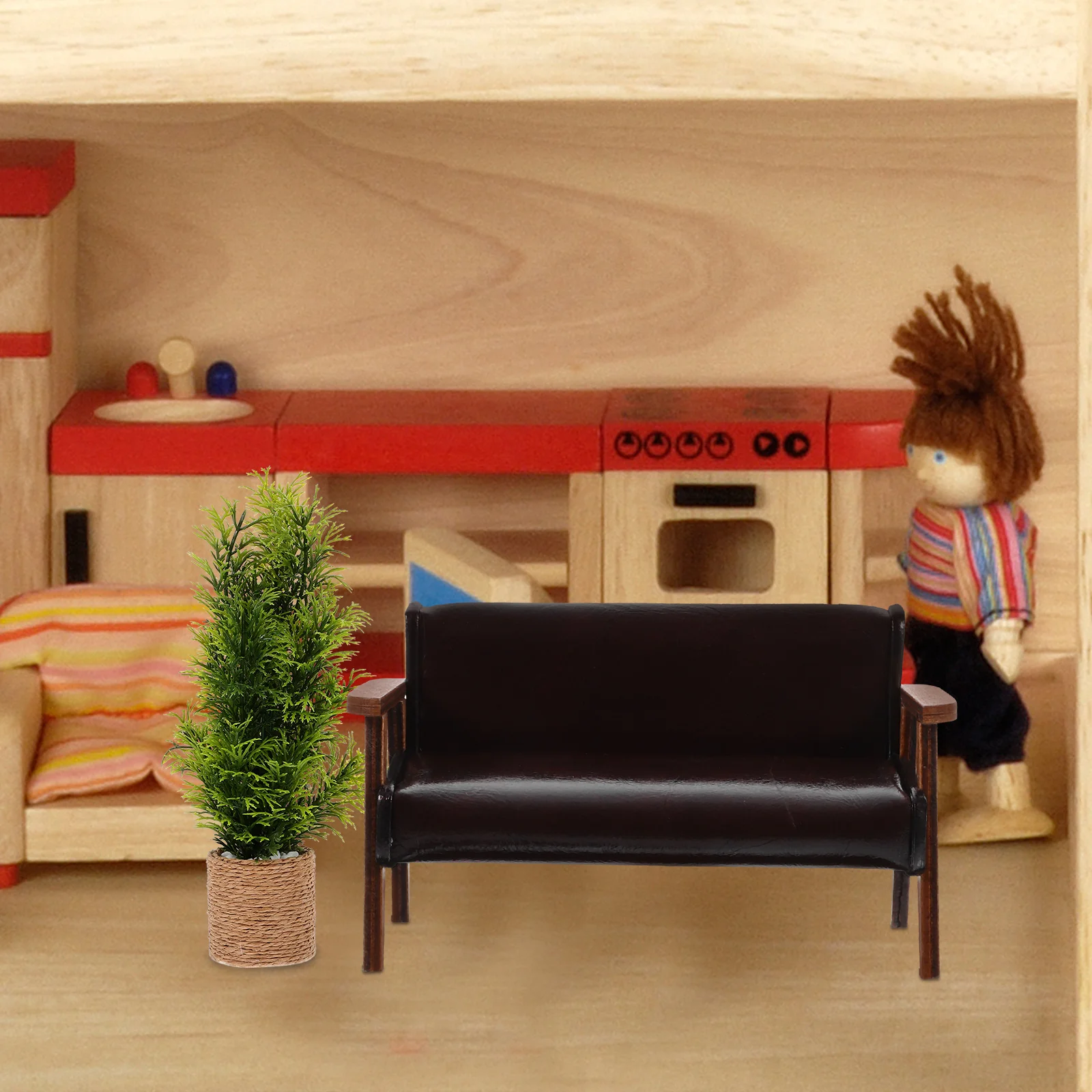 Spielzeugzimmer Mini Sofa Stuhl Haus Sessel Miniatur Puppenhaus Holzbänke Outdoor