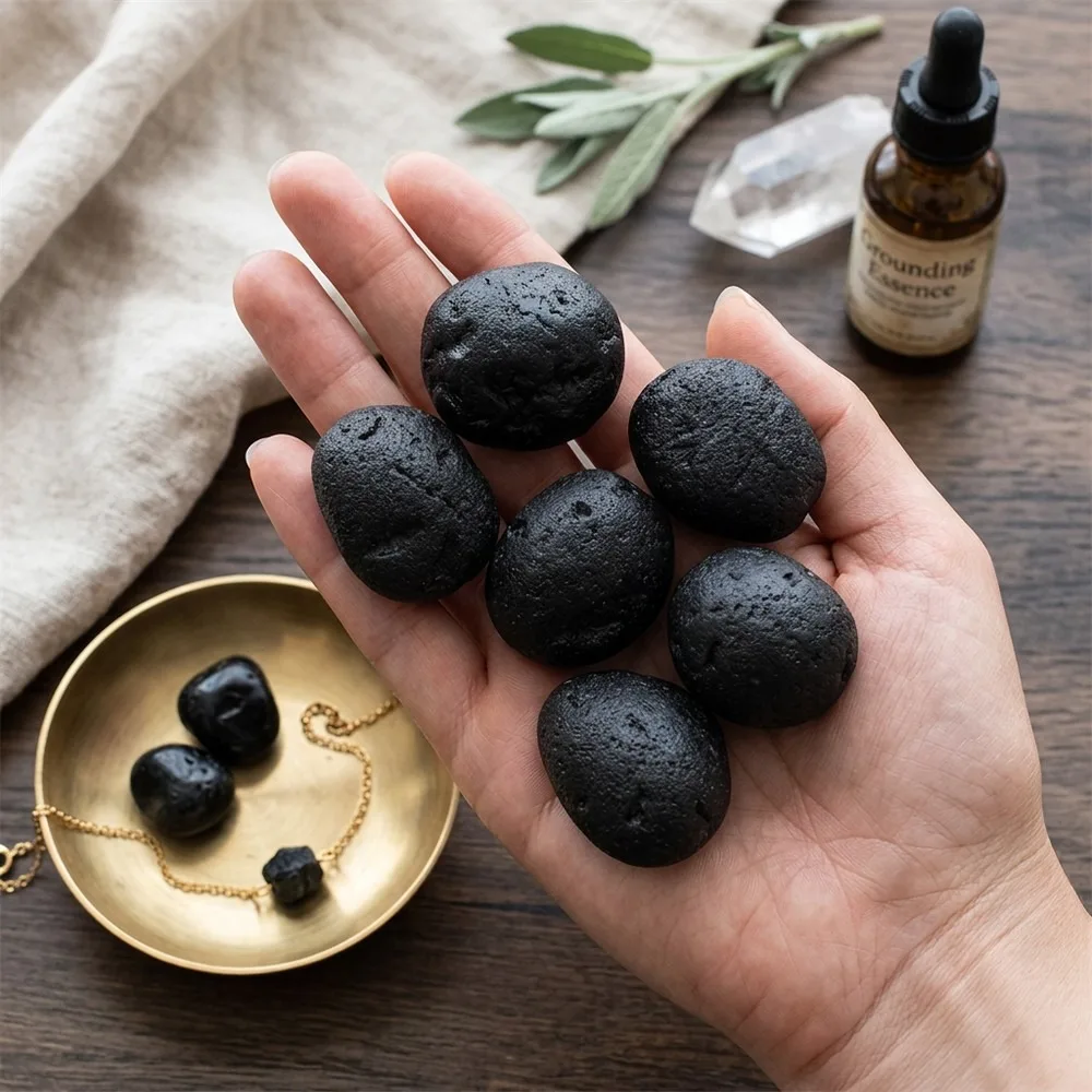 Natural Black Tektite Meteorite Specimen Raw Stone Mineral Crystal Healing Energy Rock Cosmic Gemstone Lucky Amulet