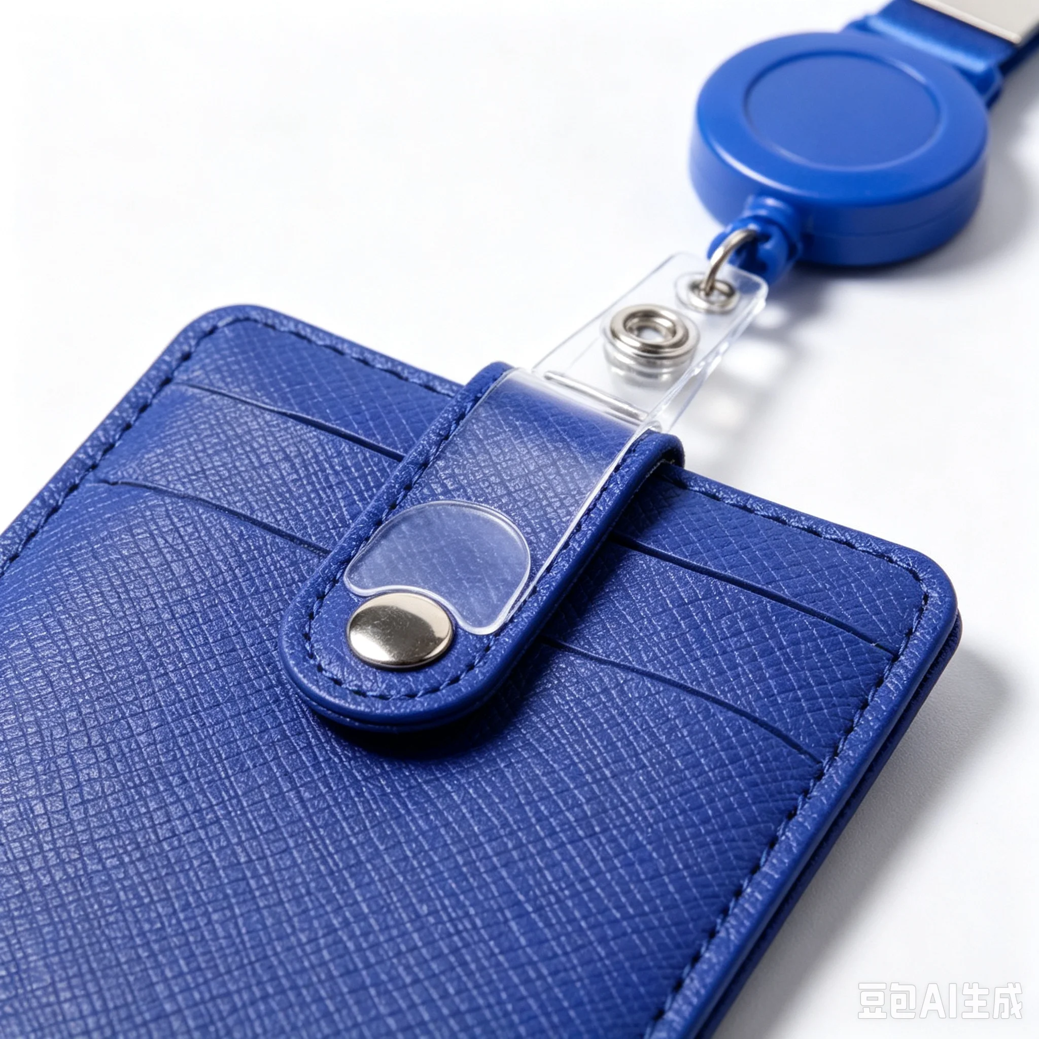 Leather ID Card Holder, Bank Campus Meal Bus Subway Card Protective Cover, With Neck Strap Lanyard for ID Card & Keys