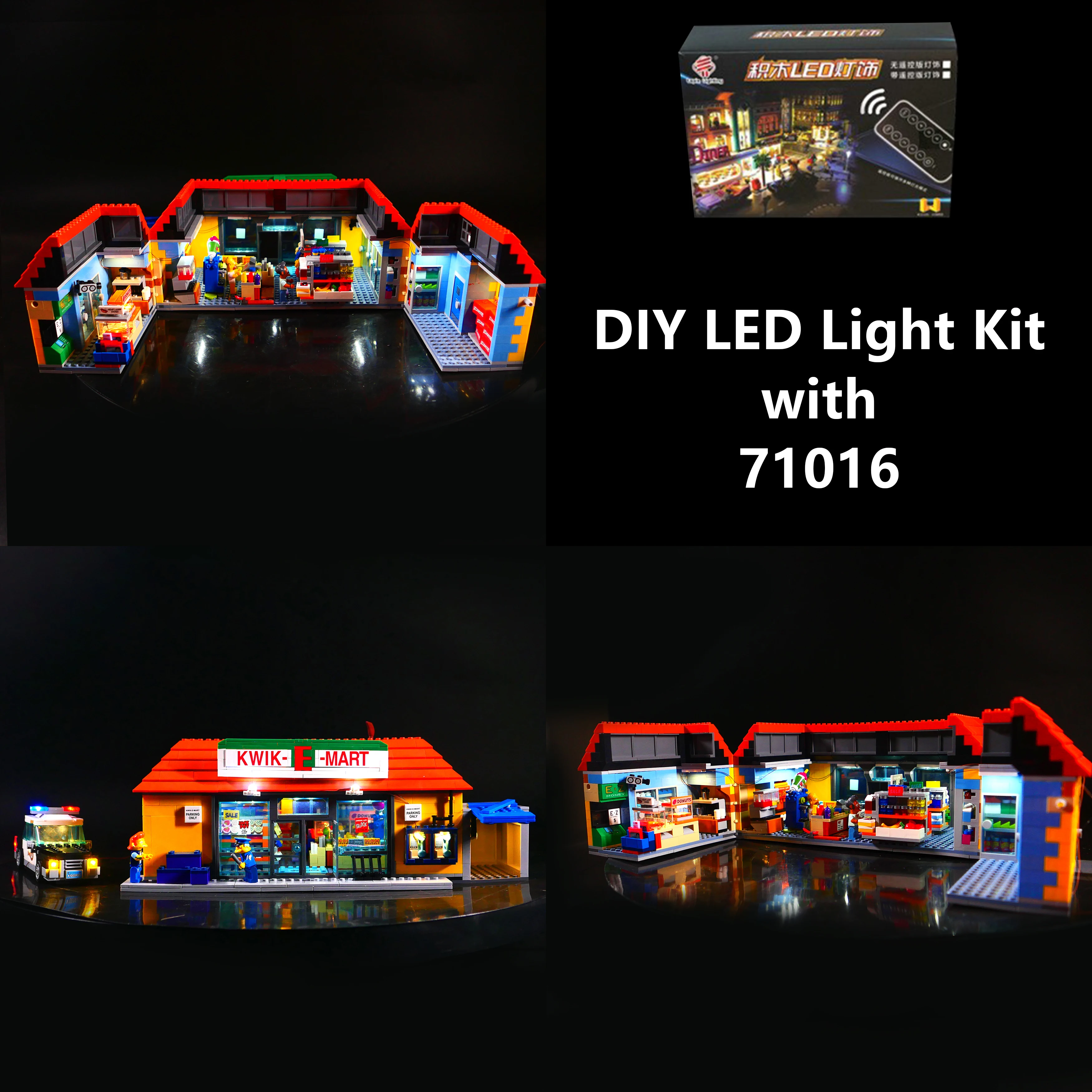 

DIY Building Block LED Light Kit for 71016 Street Supermarket Model, Remote Control Lighting Accessories for Decoration