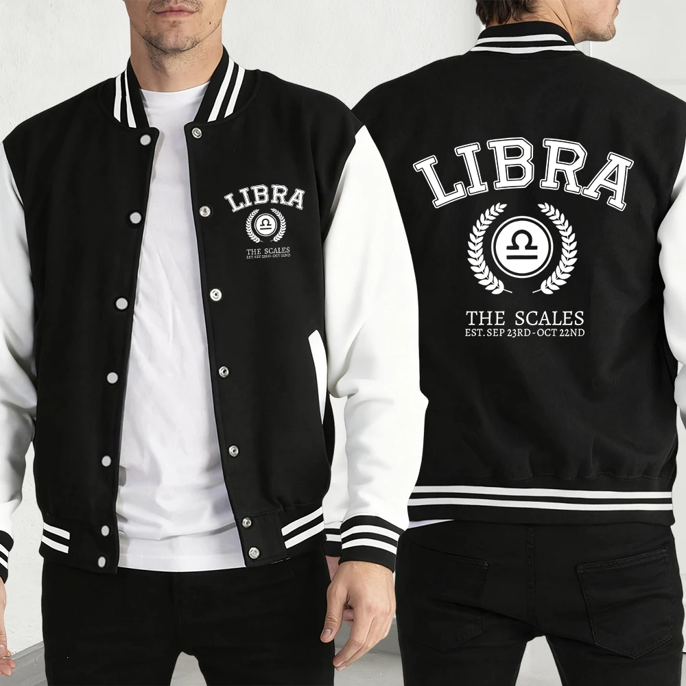 

Куртки с принтом Libra The Scales, мужская модная мужская одежда с героями мультфильмов, индивидуальная уличная одежда, мужская свободная бейсбольная майка в стиле ретро