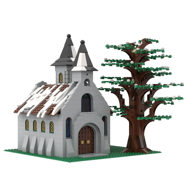 Moc inverno aldeia-café bloco de construção conjunto retro pequena igreja modelo natal cabine tijolo bloco brinquedo para crianças presente natal