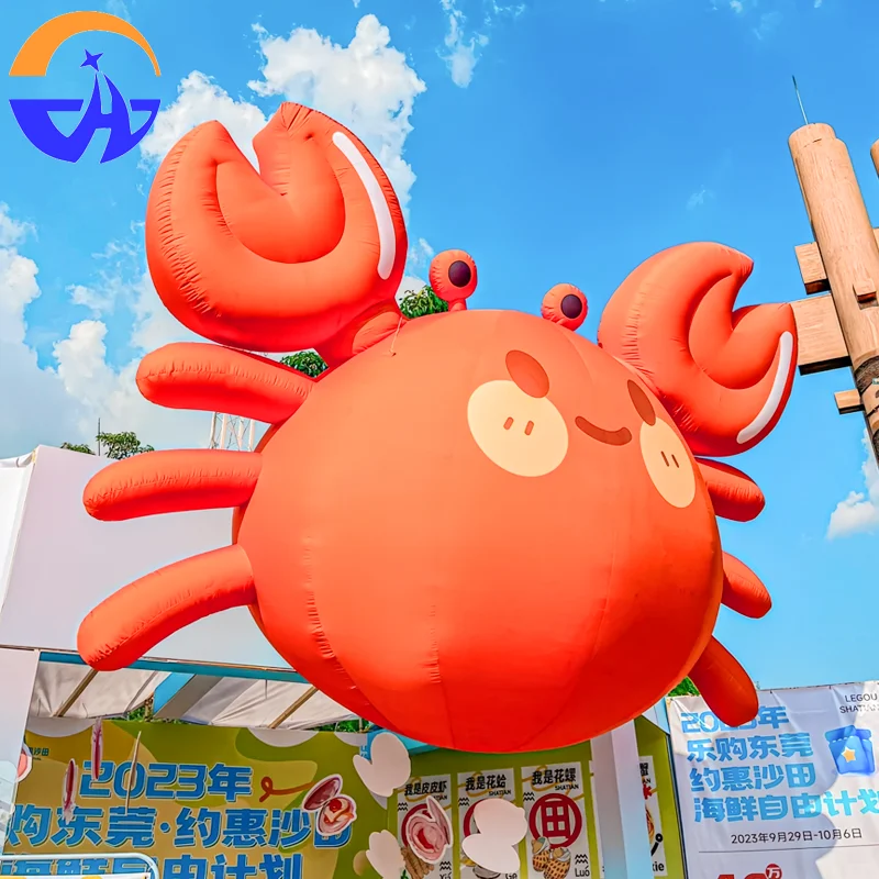 

Мультяшные надувные воздушные модели краба, наружное освещение, декоративный реквизит для рынка, выставочные тематические мероприятия