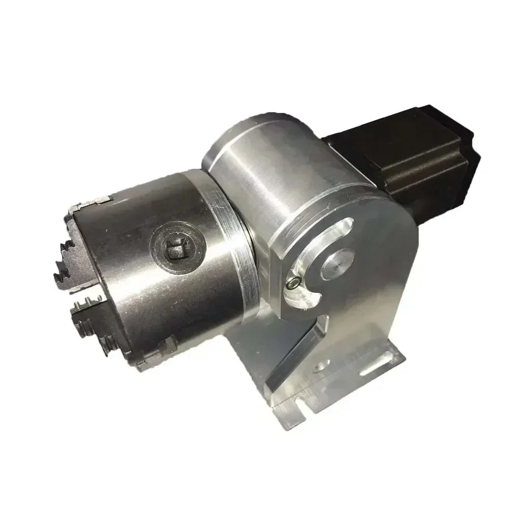 เครื่องมาร์กกิ้งแบบหมุนแกน 3 ขา SIHAO สำหรับเครื่องเลเซอร์ไฟเบอร์ แกนหมุนได้สูงสุด 80 มม. สำหรับแกะสลักป้ายชื่อ