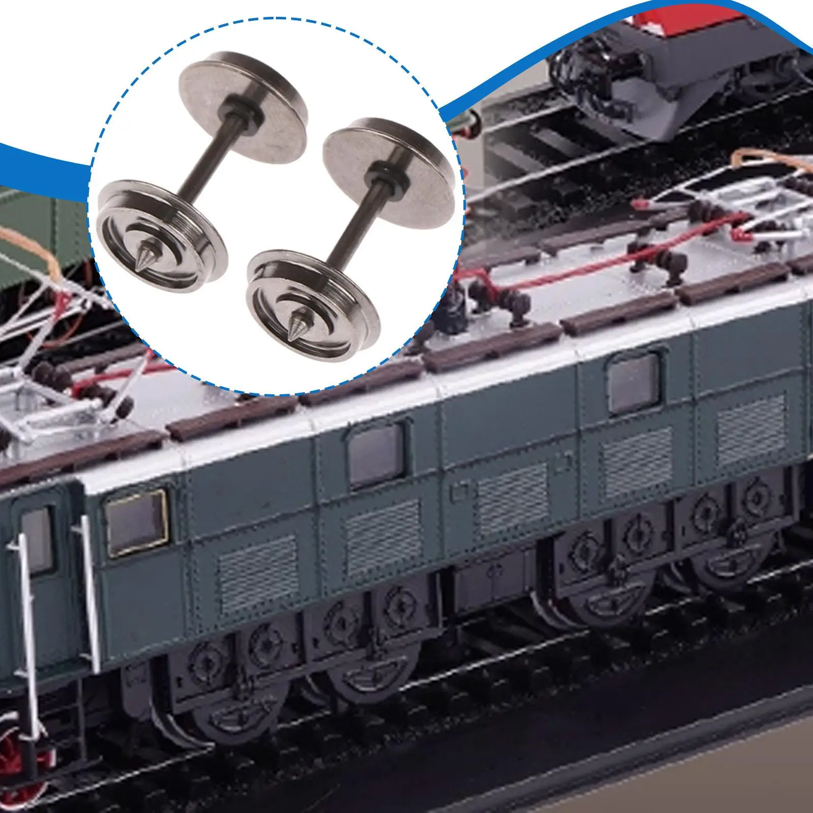 

2 металлические колеса для замены модели поезда, профессиональные серебряные, колеса для электрических поездов для запасного поезда модели 1/87