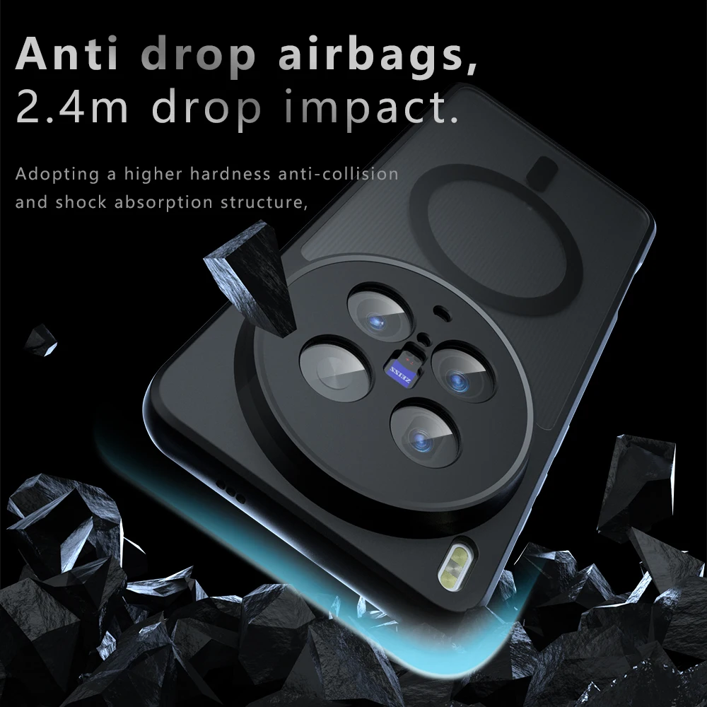 

Wireless Charing Case Cover for Vivo X200 Ultra Anti Drop Mircropyle Back Case Vivo X100 X200 Fundas Para Vivo X200 Pro Mini