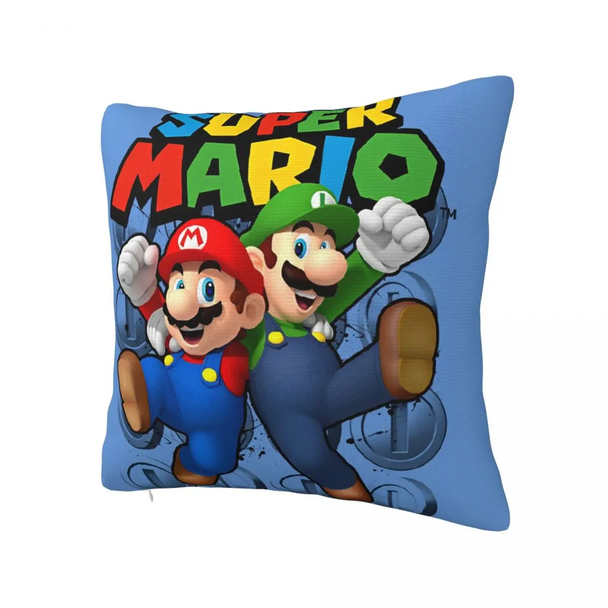 Printed Super Mario Bros Cartoon Game Pillowcase Polyester Cushion Cover Gift Anime Action Throw Pillow Case Cover Home 45*45cm