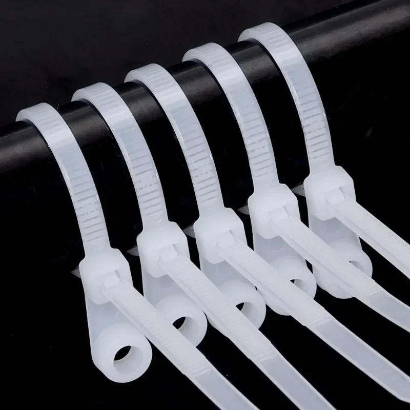 Nylon-Kabelbinder mit Schraubenloch, Wiederverwendbar und Fest, Selbstverriegelnde Kabelbinder, Verstellbare Befestigungsbänder, BüroorganizerKabelbinder mit SchraubenlochSelbstverriegelnde KabelbinderWiederverwendbarF – Detail 8