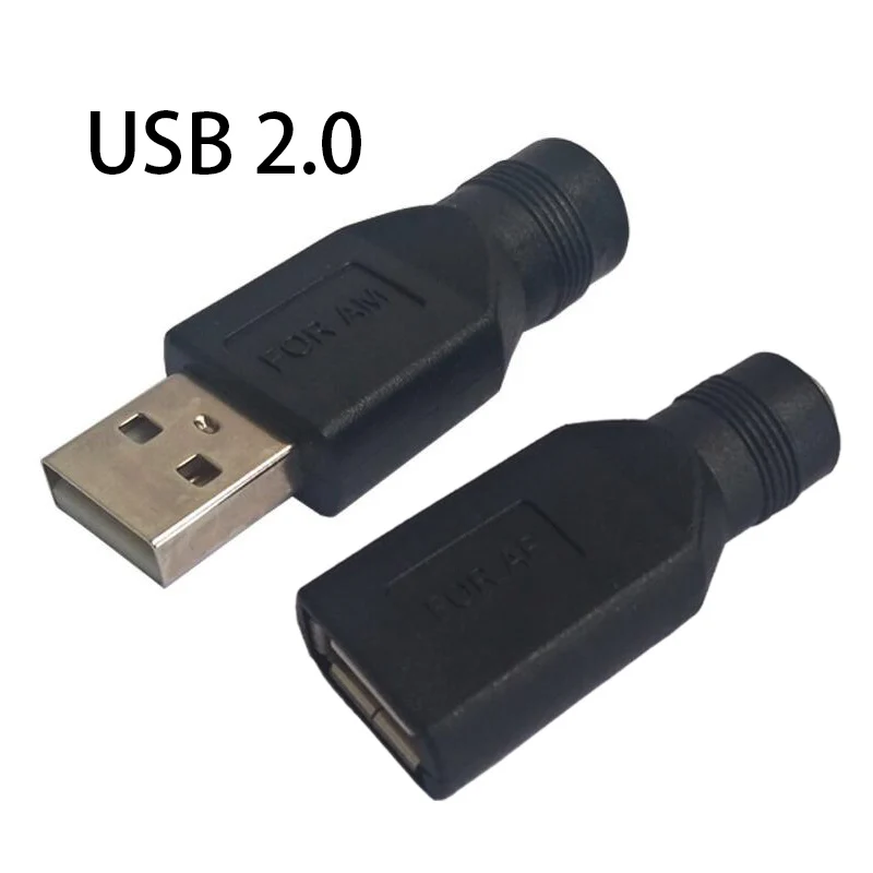 

DIY Female Jack To USB 2.0 Male Plug Jack 5V DC Power Plugs Connector Adapter Laptop 5.5*2.1mm Converter PC Laptop