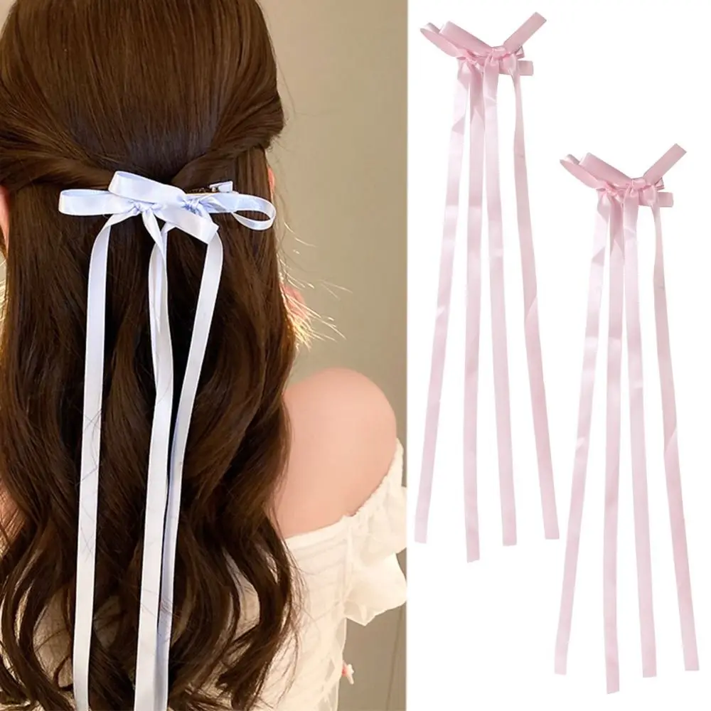 

Creative Long Tassel Balletcore Bow Hairpin Barrettes Y2k Bowknot Ribbon Hair Clip Hair Tie Korean Style Headwear Girl