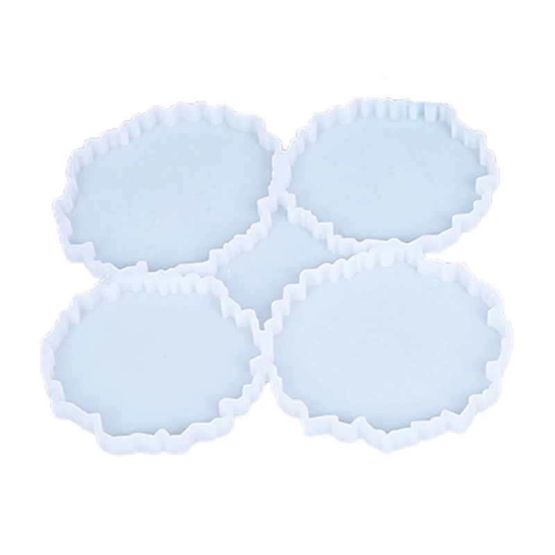 

4 in 1 Irregular Coaster Soft Silicone Mold Set Agate Coaster Cup Mat Resin Mold