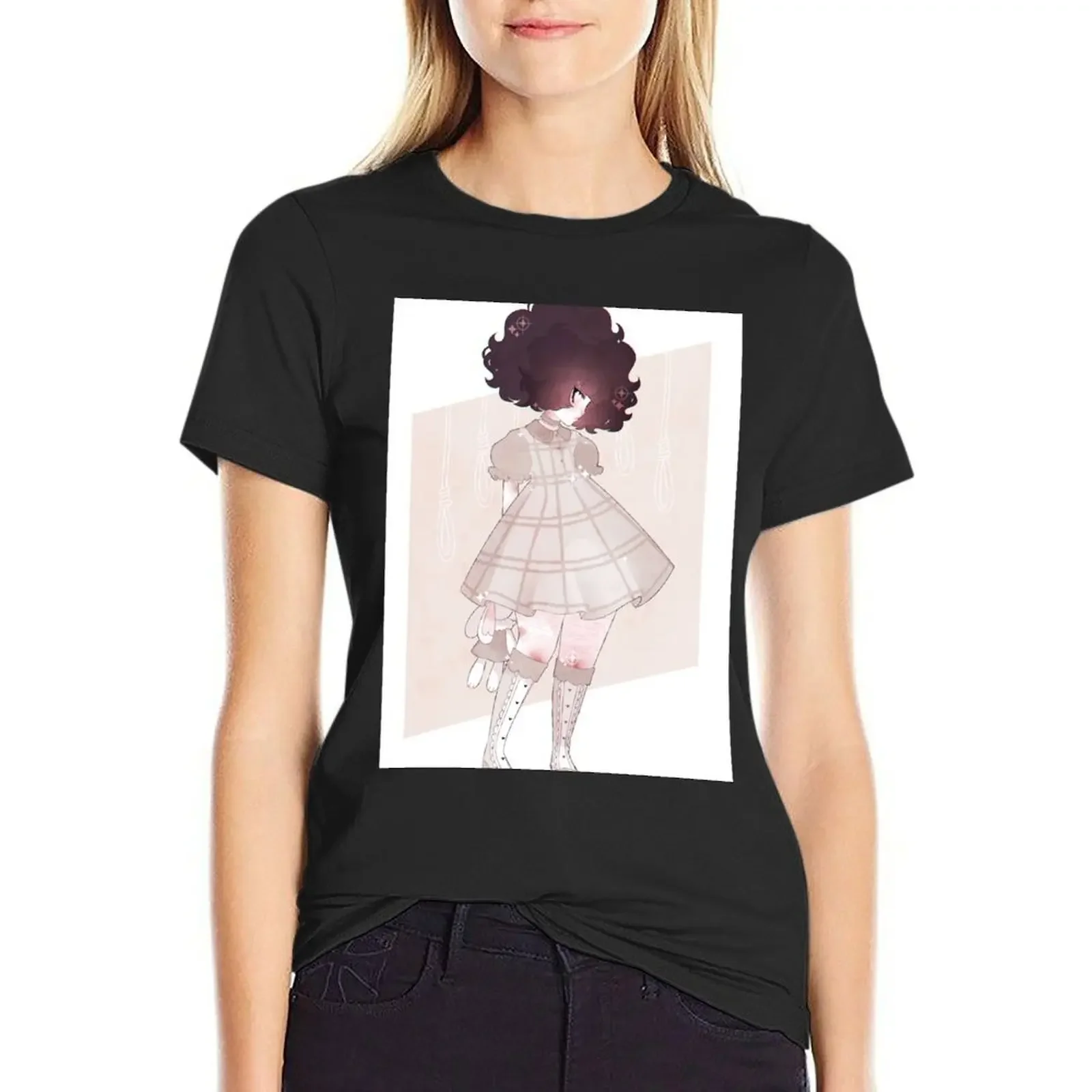 

dawlly T-Shirt anime plain Blouse t shirt dress Women