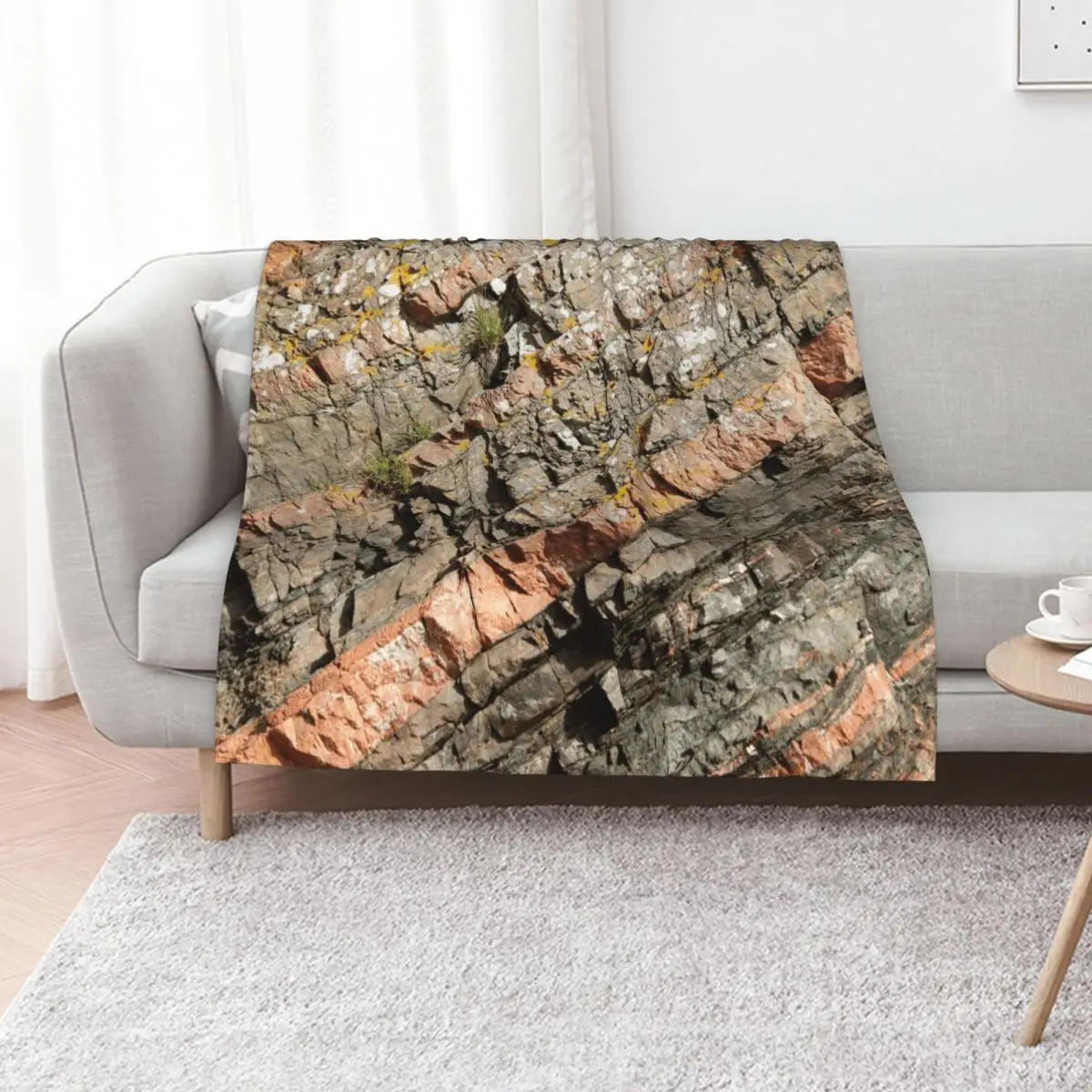 A slice of geology Throw Blanket Winter beds Plaid Decoratives Bed Fashionable Flannel Fabric Warm Blankets