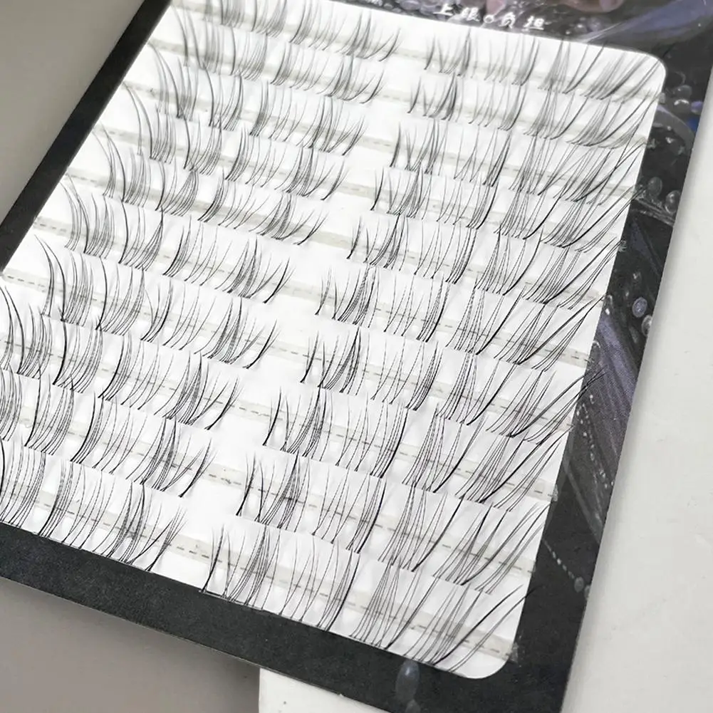 Cílios postiços macios transparentes inclinados sem cola, clusters à prova d'água, estilo mangá, penas, flora, olho de gato, maquiagem
