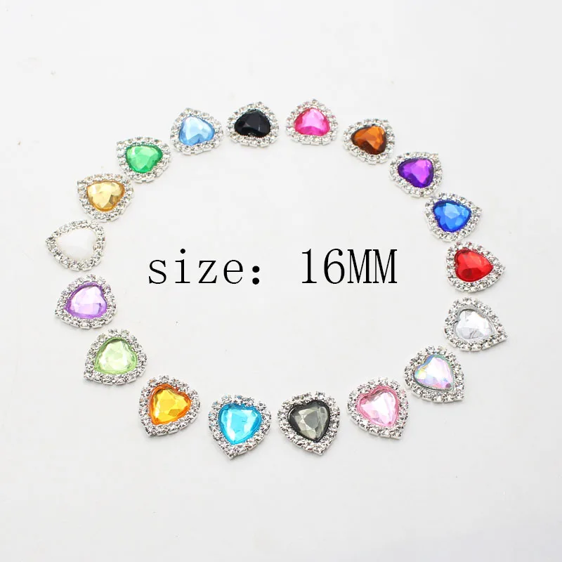 200 pieces/pack Wholesale Acrylic 16mm Peach Heart Button DIY Hair Accessories Flat Decoration Wedding Accessories