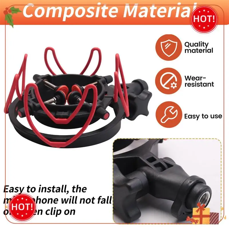 

Прочная и универсальная регулируемая подставка для микрофона с амортизационным креплением для всех микрофонов размером на 18–57 мм