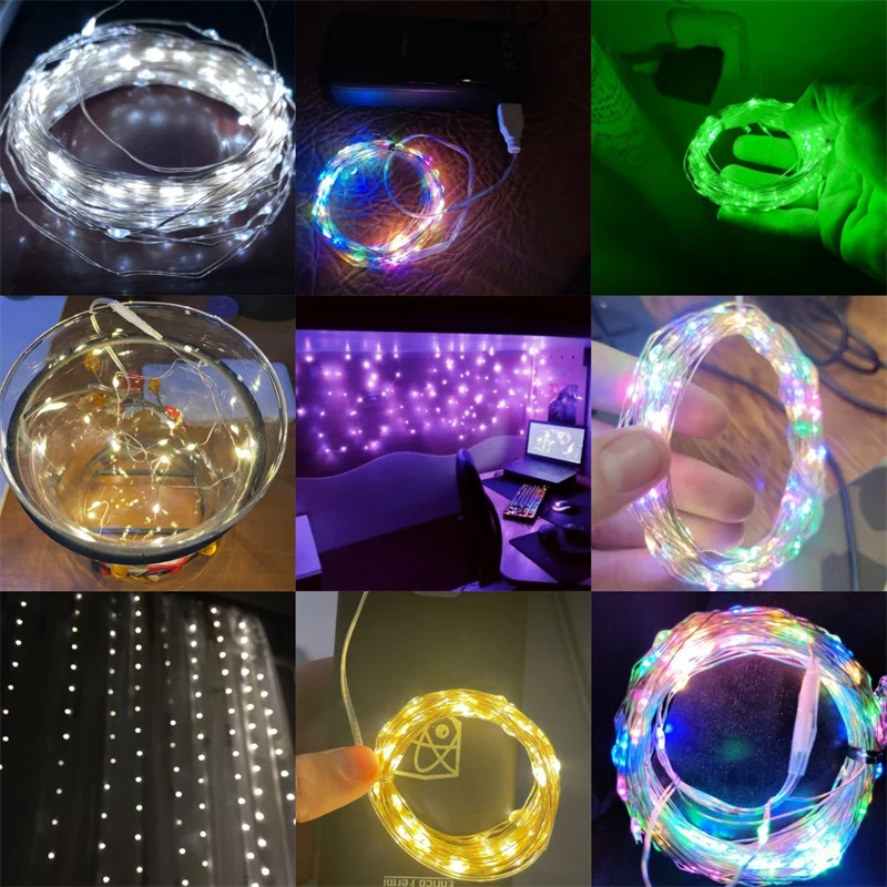 1m/2m/3m/5m/10m USB LED String Lights Garland Lamp DIY Party Wedding Christmas Tree Flasher Fairy LED Lights Home Decoration