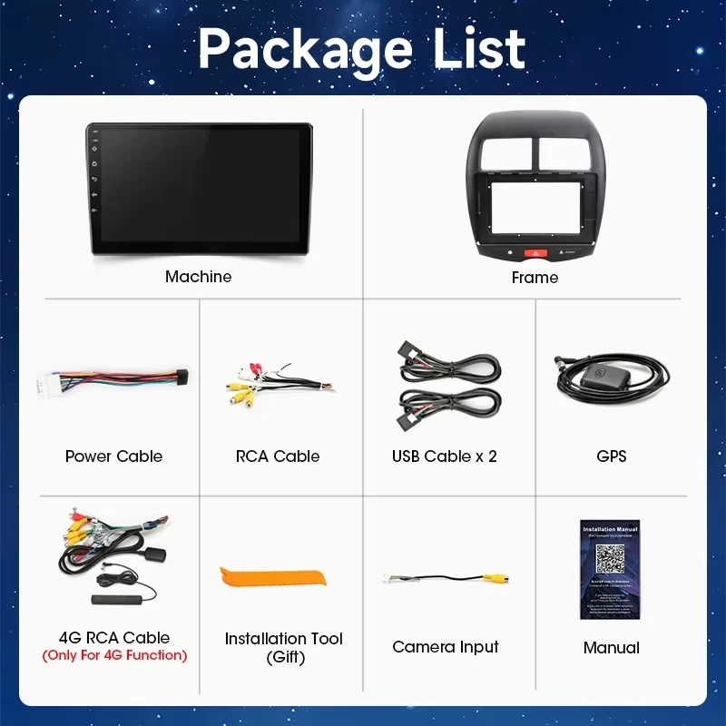 Radio para coche Srnubi 2 Din para Mitsubishi ASX 1 2010-2016, Carplay inalámbrico, Android, navegación GPS, reproductor multimedia de vídeo de 10 pulgadas, unidad principal estéreo UIS7865 compatible con SWC, pantalla QLED 4G WIFI 8