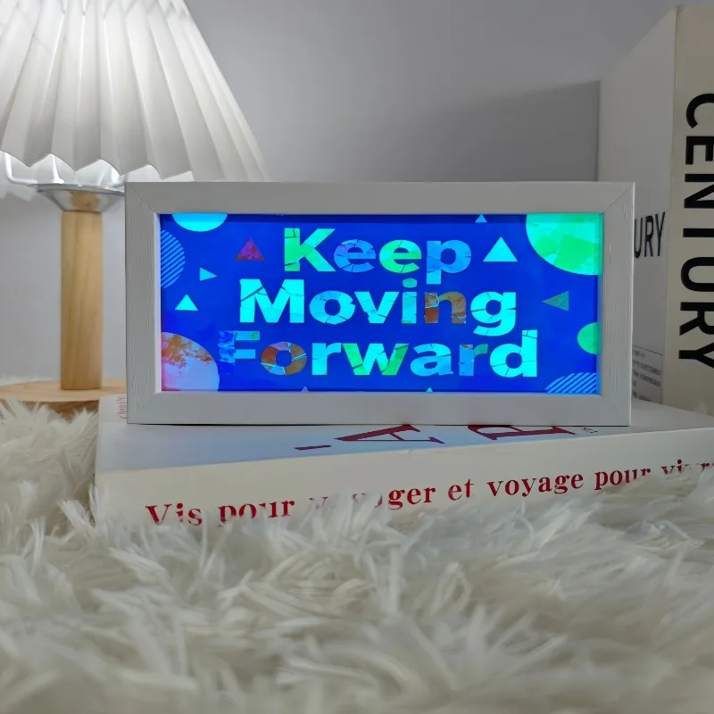 19.6cm/7.12in 3D Light Box English Text Cartoon Creativity Night Luminous Toy Lamp Collectible Party Supplies Bedroom Decoration