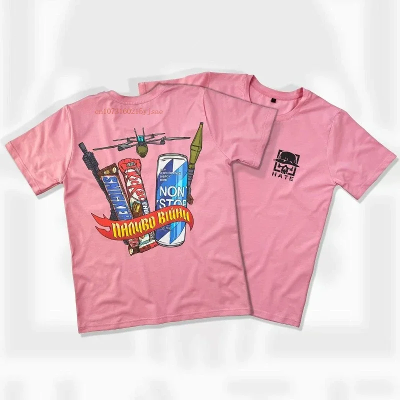 Solid Color Cotton Thickened Five Minute Sleeve Men Women Ins Tide Armed Elements Pattern Printing T-shirt New Loose Couple Tops