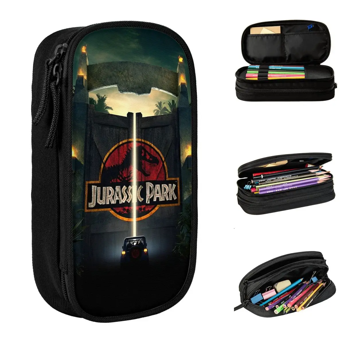 

Movie Jurassic Park Pencil Case Pen Pencil Bags Kids Large Storage School Supplies Gifts Pencil Pouch