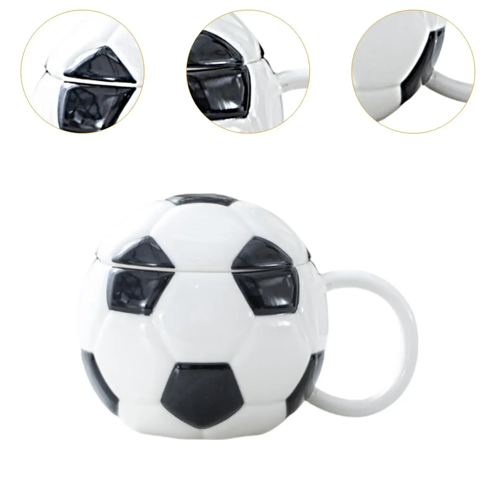 

New Hot Ceramic Coffee Mug Football Mug Creative Gifts for Coaches Fans Players with Lid
