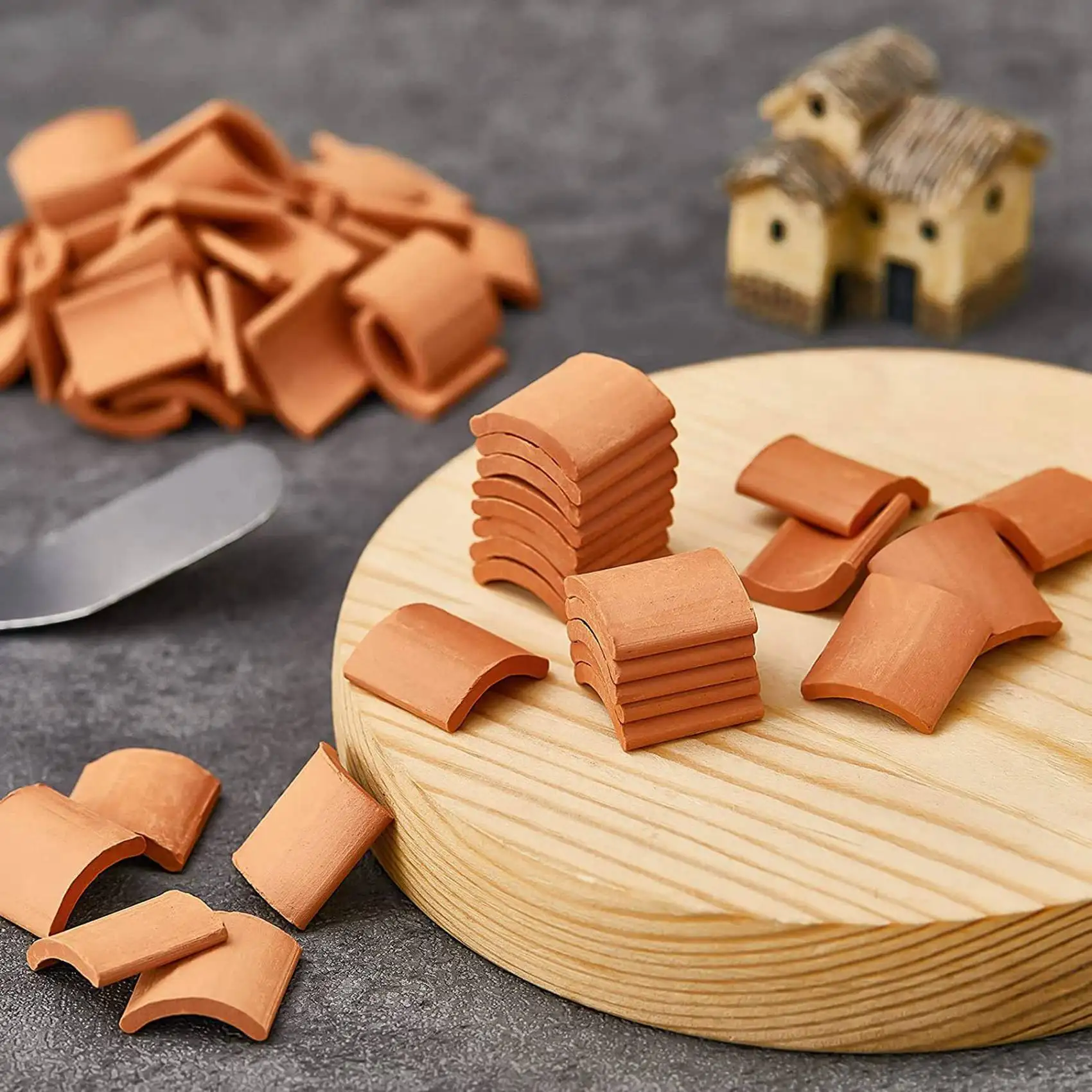 

A04F-200 Pcs Roof Tiles Building Set Miniature Tiles Mini Dollhouse Shingles Fake Tile Dollhouse Kitchen Garden Accessories