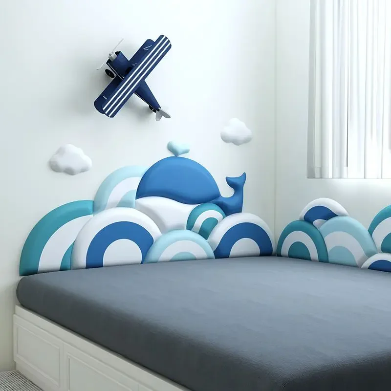 Cartoon Headboard Backrest Tatami Bedside Soft Pack Cushion Board Soft Pack Self-adhesive Anti-collision Wall Sticker