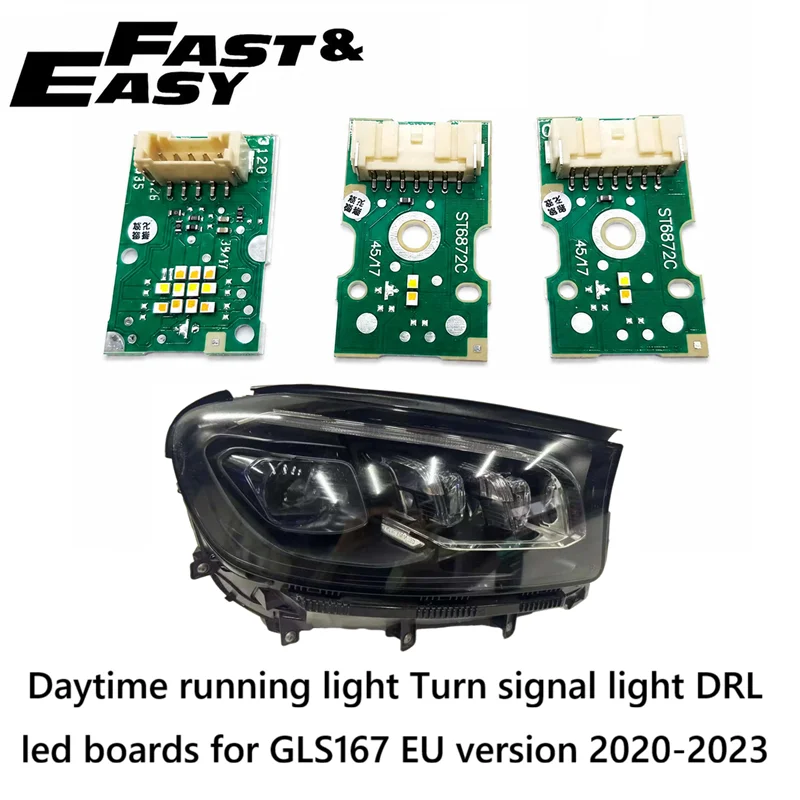 Aftermarket New ST6872C LED Module LED PCB Boards DRL Daytime Light Chip for Mercedes-Benz GLS167 2020–2023 EU Version