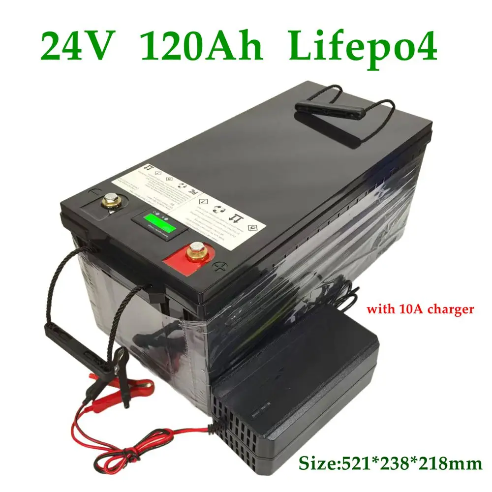

YNX Waterproof 24V 120AH lifepo4 lithium Battery BMS 8S 25.6V for motorhomes Solar energy speaker EV AGV inverter + 10A Charger
