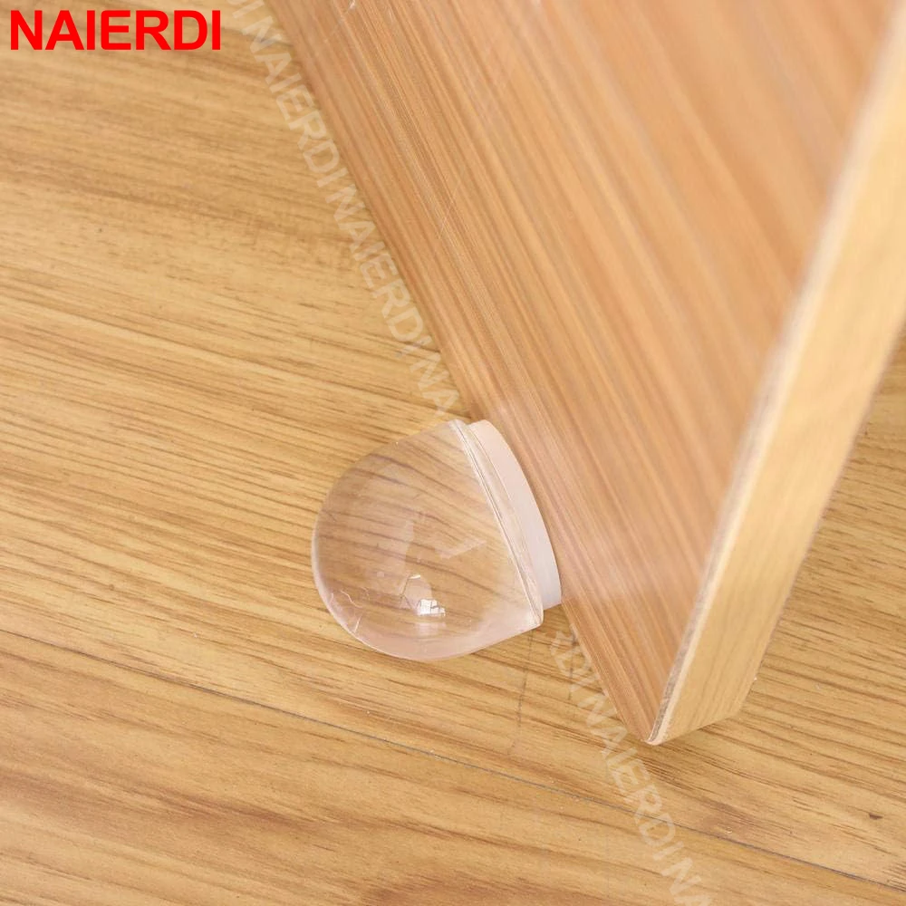 NAIERDI 2 Pieces Premium Anti Slip Door Stop,Transparent Self-adhesive Cylindrical Door Stopper,Wall Protectors Door Holder