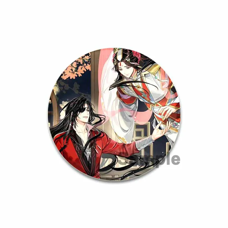 Anime Heaven Official\'s Blessing Pins Xie Lian Hua Cheng Cartoon Badge Round DIY Creative Brooches for Backpack Accessories Gift