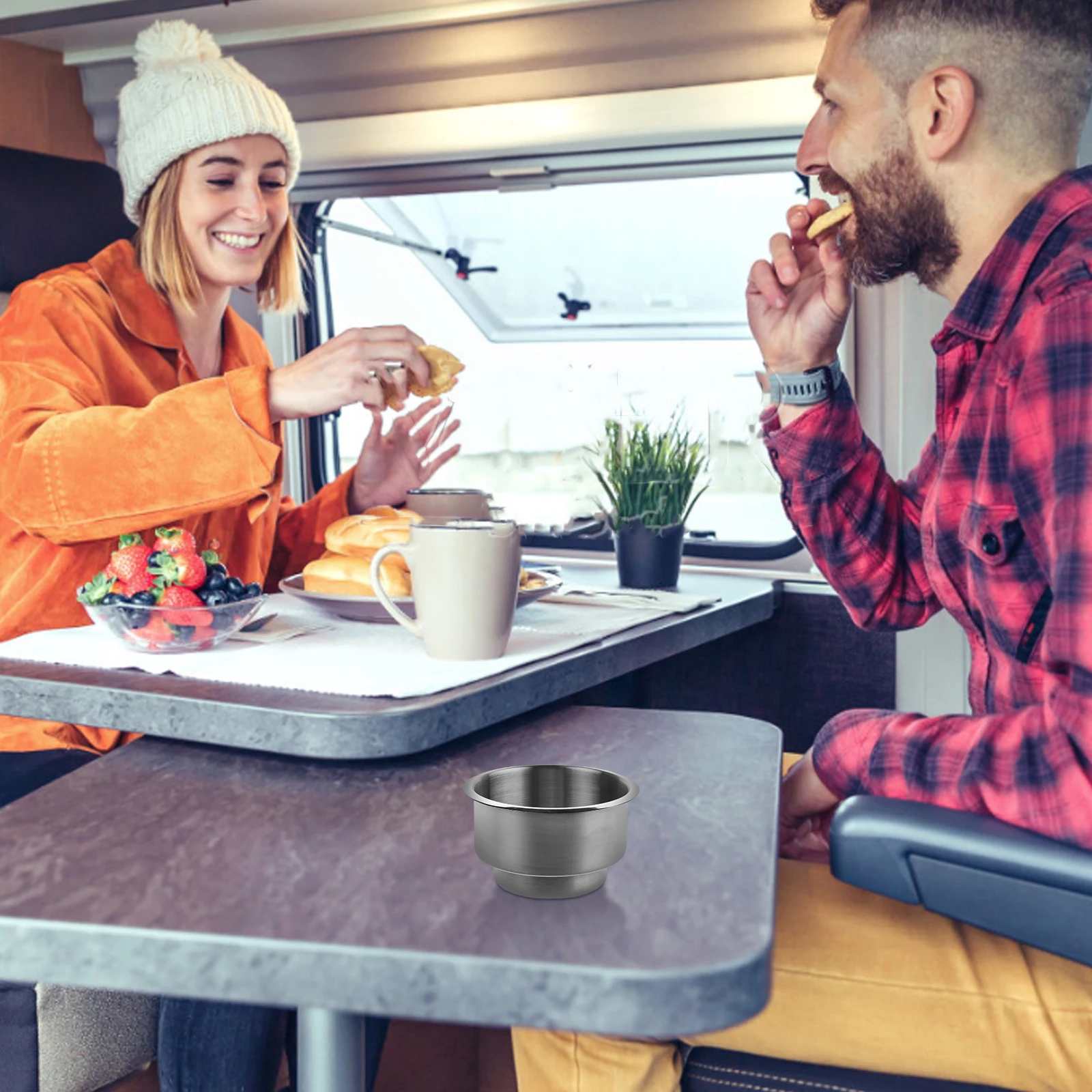 

Stainless Steel Cup Insert Anti-Spill Replacement For Rv Boat Car Office Durable Drink Holder Robust Design Long-Term Use