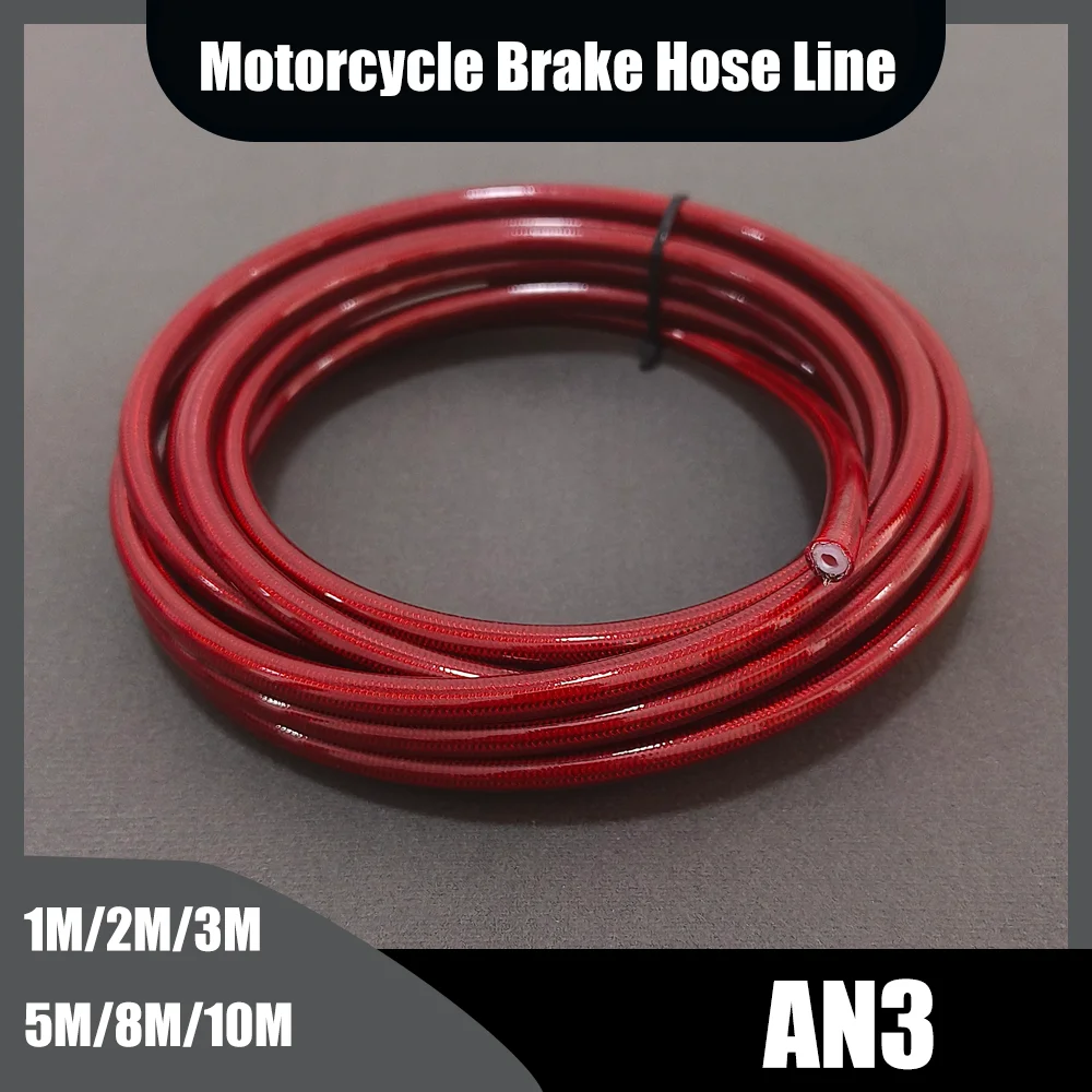 

AN3 1M/2M/3M/5M/8M/10M Outer PVC Motorcycle Braided Stainless Steel Brake Pipe Line Hose Brake Line Gas Oil Fuel Tube Pipe