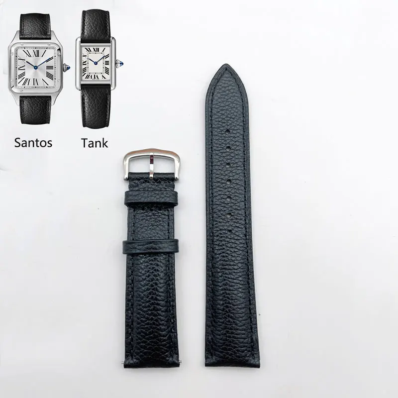Watch Strap Cowhide Leather,Durable And Soft,For Cartie'r Tank/Must/Solo/Santos Watch Band Quick Release Easy To Install