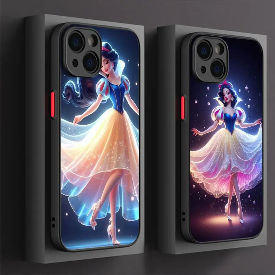 Ariel The Mermaid Disney Case for Apple iPhone 16 15 11 14 13 12 Pro 7 XR X XS Max 8 Plus SE 2022 Black Matte Phone Funda