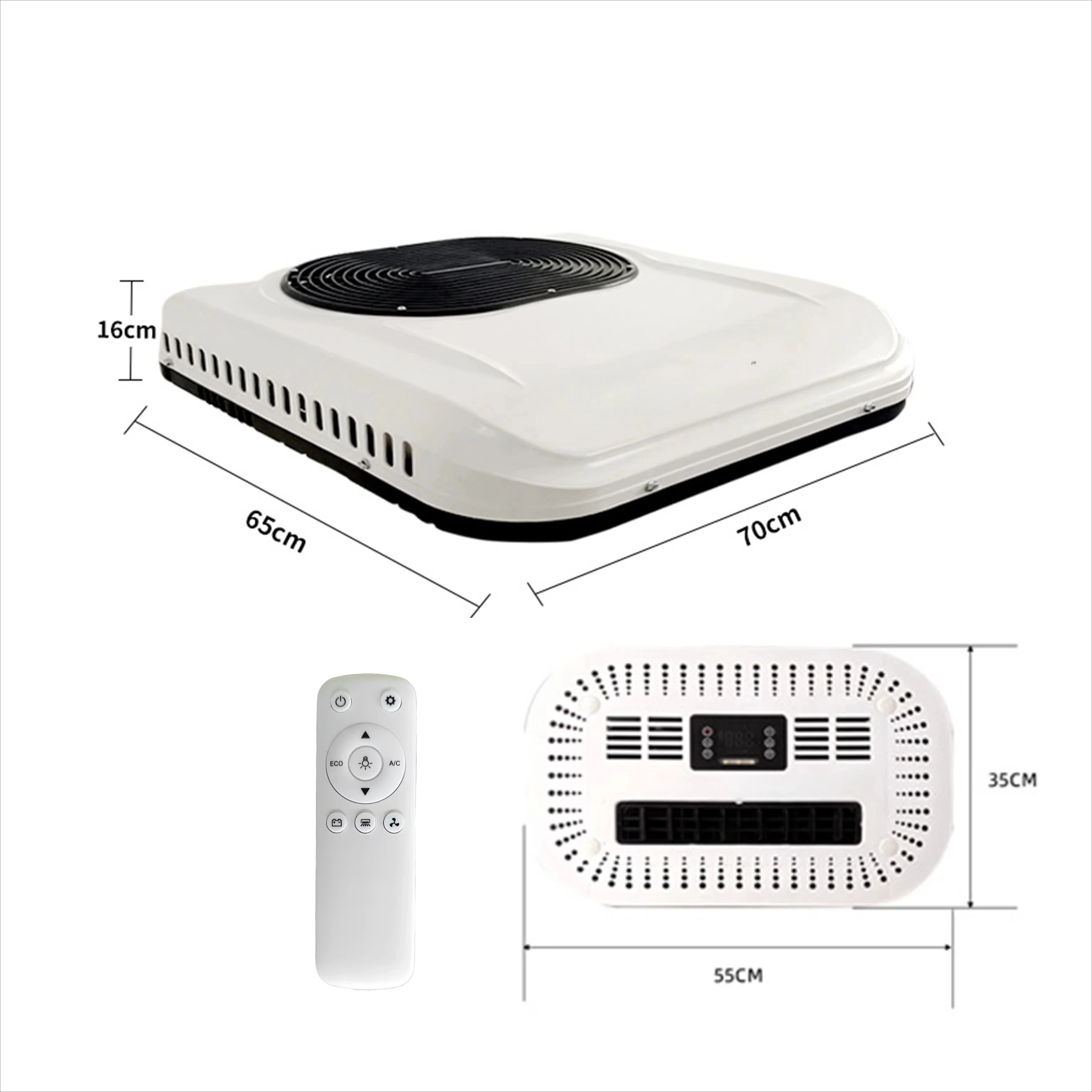 مكيف هواء محمول للسيارة 12 فولت/24 فولت مع ضاغط ومروحة سبليت لوقوف السيارات الكهربائية نظام التيار المتردد مثبت على النافذة