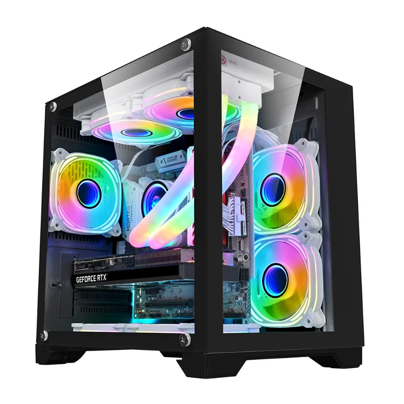 

Desktop Computer Seascape Room Console Case Desktop Mini Panoramic Side Permeable ESports Water Cooled Gaming Case