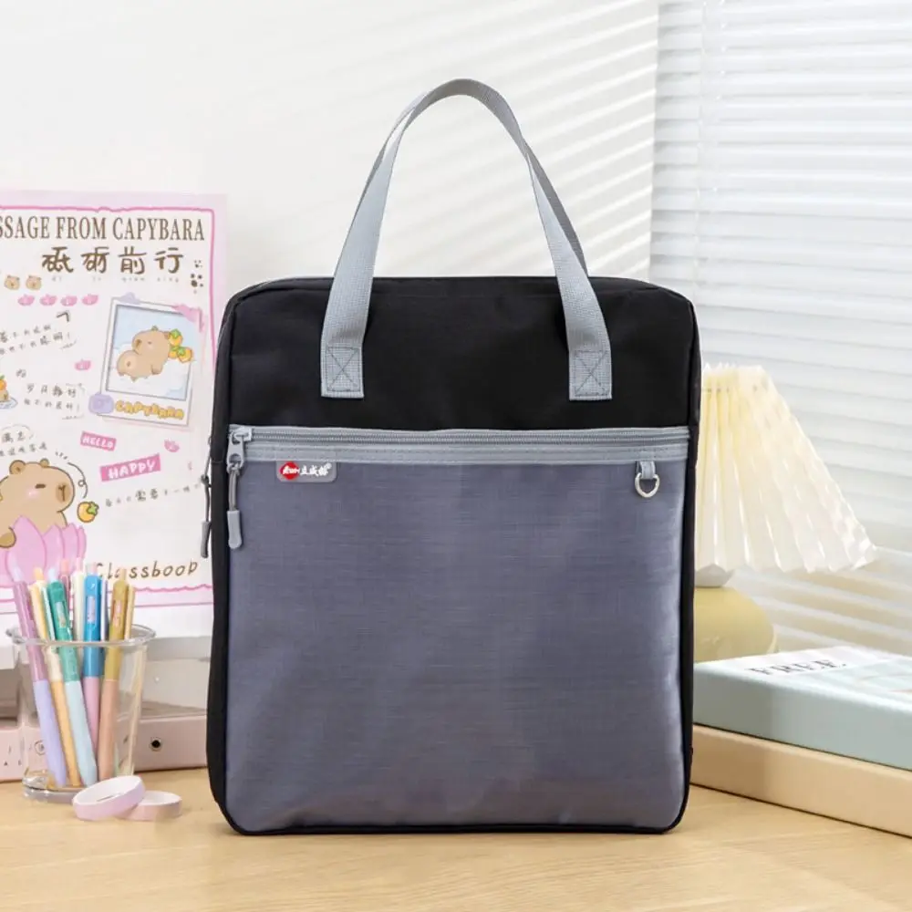 Portable Book Storage Bag Waterproof Large Capacity A4 File Organizer with Handle Dustproof Document Storage Bag