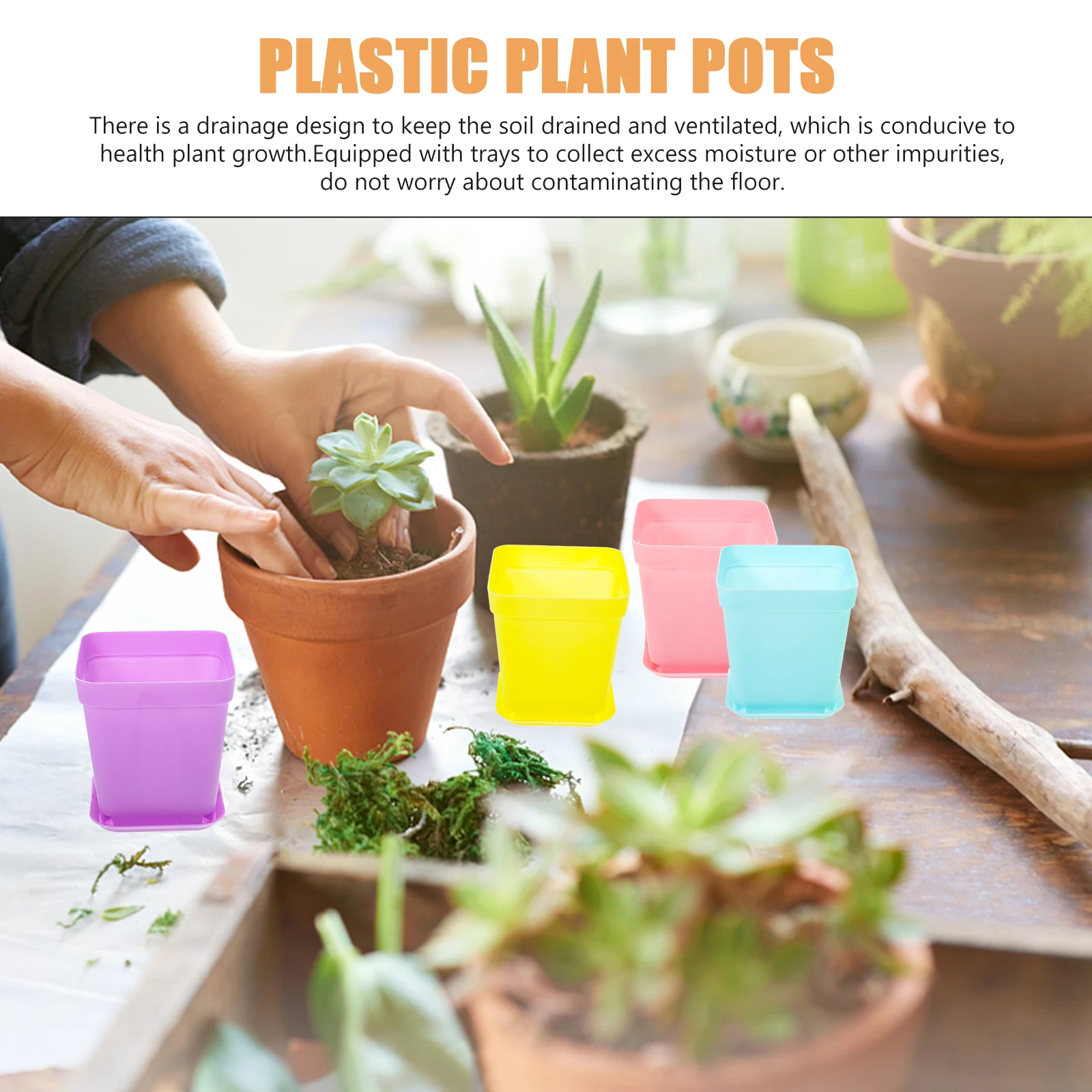 

60 Set Pots Plastic Planters Flower Pot Nursery Plastic Planter Tools Flower Pots Home Succulent Planter Garden Home Decor