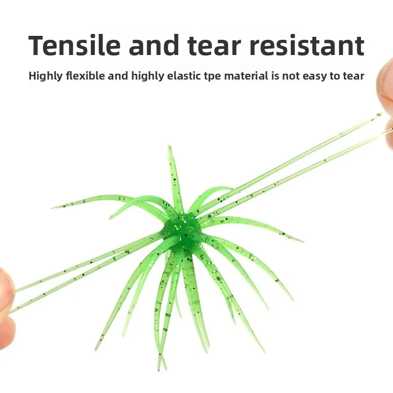TPE Anti Tear Sea Urchin Soft Lure, Slow Sink Octopus Worm Bait Perfect for Neko Rig and Bass Angling view 2