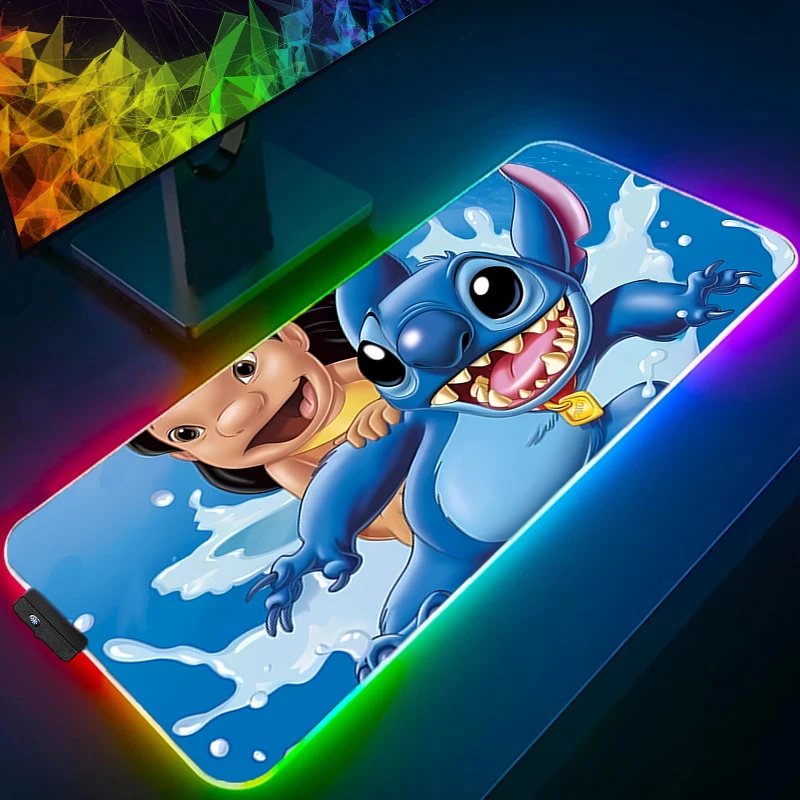 RGB Mouse Pad Stitch gamer Large LED Keyboard NonSlip Locking Edge Rubber Computer Carpet Desk Mat PC Gamer Backlight MousePad