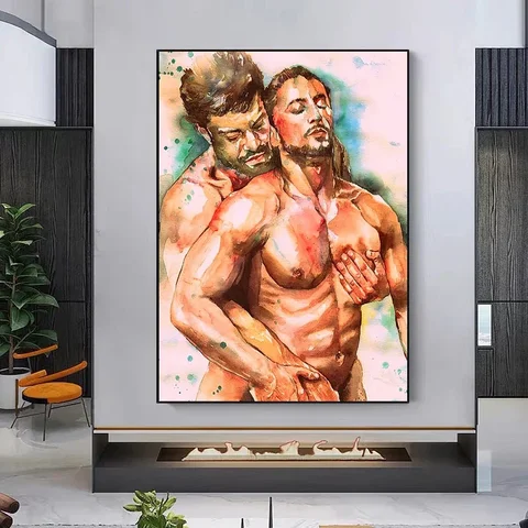 Abstract Sexy Male Body Art Canvas Prints  Modern Gay Nude Wall Decor Poster for Home or Office Perfect Gift for LGBTQ  Unique C