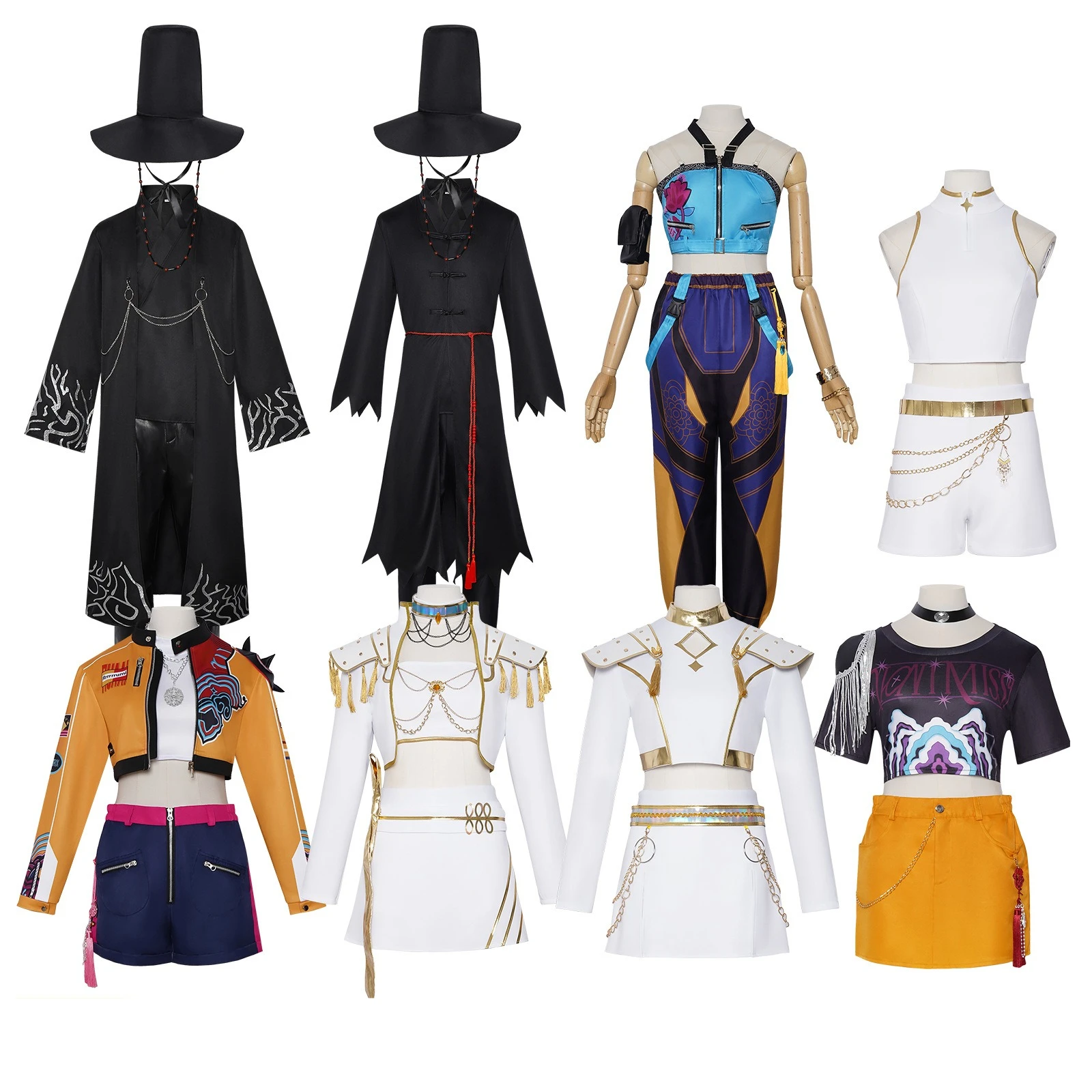 

KPop Demon Hunters Cosplay Costume Huntrix Sajaboys Adult Kids Full Set Clothing Comic Con Outfits Halloween Stage Accessories