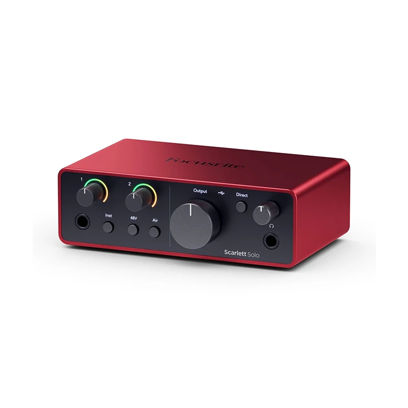 حزمة واجهة الصوت USB من Focusrite Scarlett Solo Studio 4th Gen لمنتج عازف الجيتار مع ميكروفون مكثف
